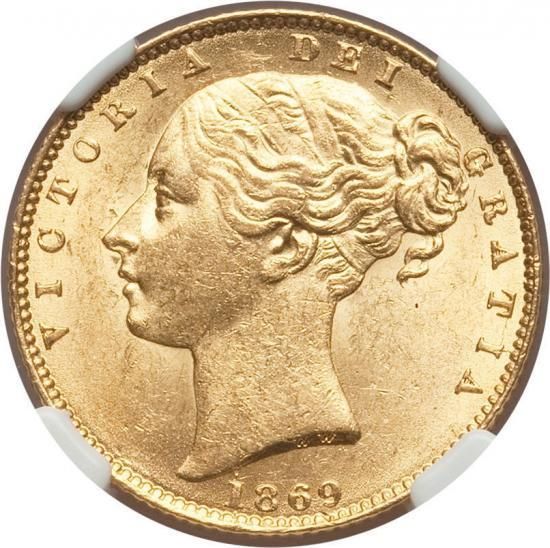 イギリス 1869 ビクトリア ヤングヘッド 1ソブリン 金貨 NGC MS63 -  【鑑定済アンティークコイン専門店】オンラインネットショップ通販店舗『アンティークコインワールド』へようこそ！