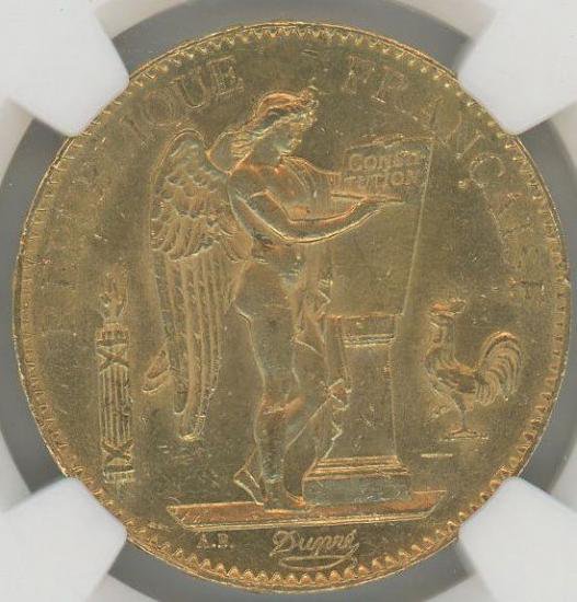 フランス 1886A 100フラン エンジェル エンゼル 金貨 NGC MS62 