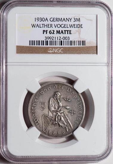 希少】ドイツ 1914年 プルーフ3マルク銀貨 NGC PF62PF62 発行枚数 - 貨幣