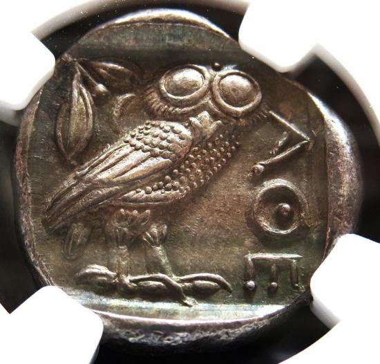 古代ギリシャ アッティカアテネ BC440-404 テトラドラクマ ふくろう 銀貨 NGC Ch AU☆ 5/5, 5/5 満点評価! 星付き! -  【鑑定済アンティークコイン専門店】オンラインネットショップ通販店舗『アンティークコインワールド』へようこそ！