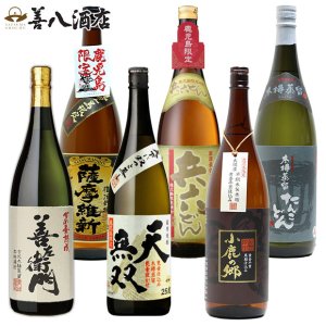 鹿児島限定焼酎 《芋焼酎 セット》 南之方 かいもしょちゅ 粒露 きばいやんせ 蔵壹 黒蔵壹 飲み比べセット 各25度 各1800ml｜焼酎ことなら 薩摩焼酎 善八酒店